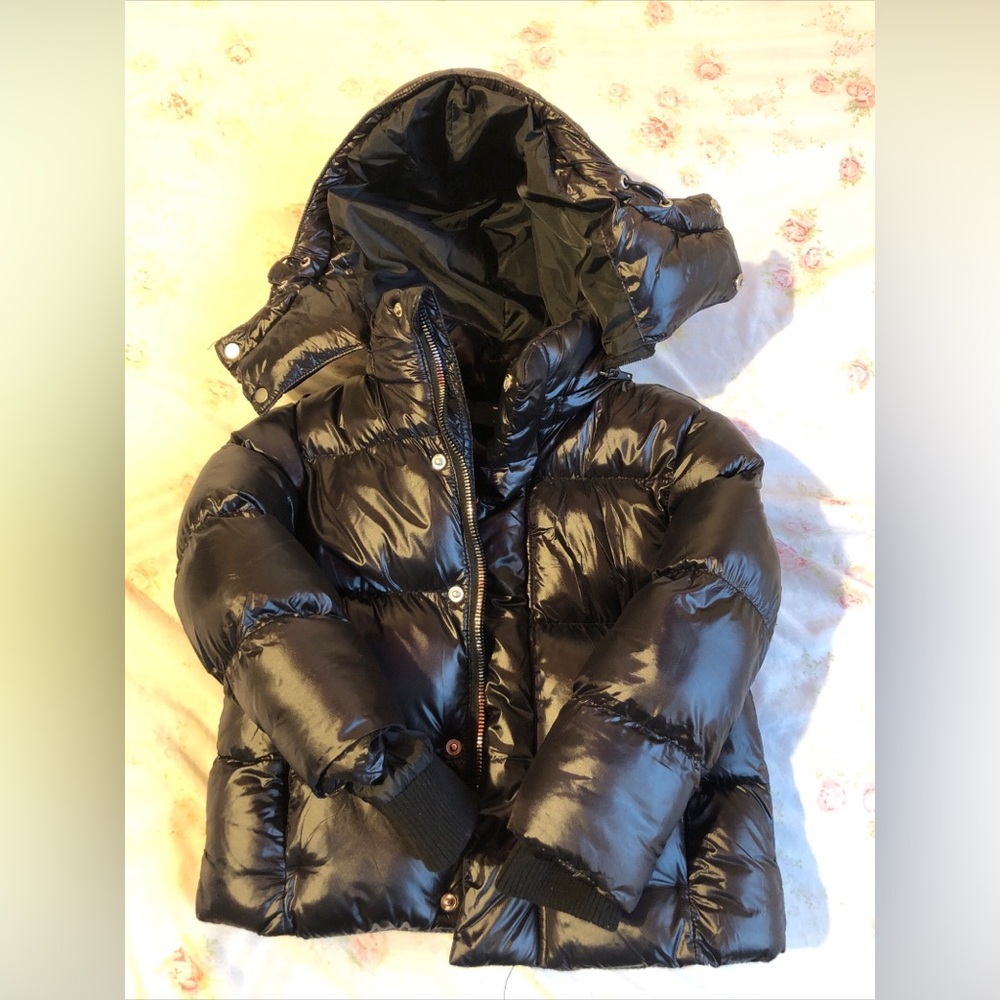 Jordan Craig Shiny Black Kids Puffer Jacket